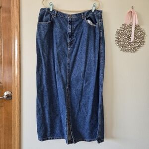 Eddie Bauer Women's Blue Denim Maxi Skirt Size 18